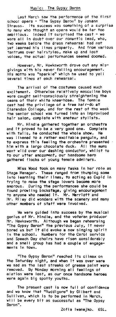 'The Gypsy Baron' 1970